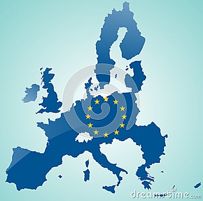 Map of European union Vector Illustration