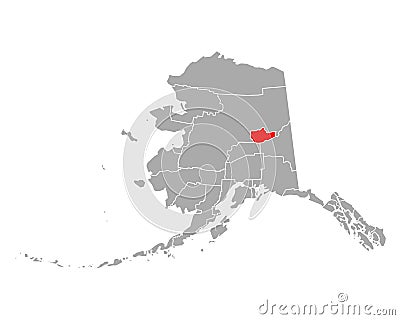 Map of Fairbanks North Star in Alaska Vector Illustration