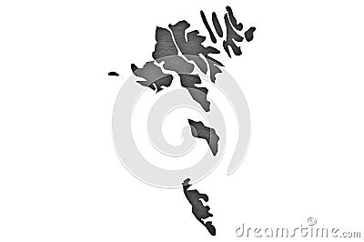 Map of Faroe Islands on dark slate Stock Photo