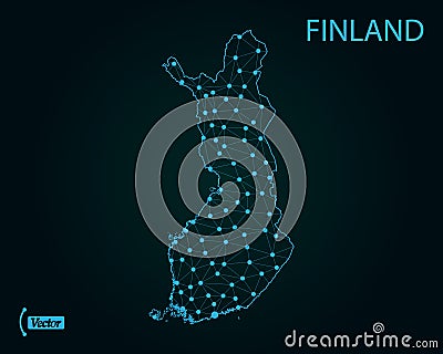 Map of Finland. Vector illustration. World map Cartoon Illustration