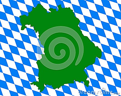 Map and flag of Bavaria Vector Illustration