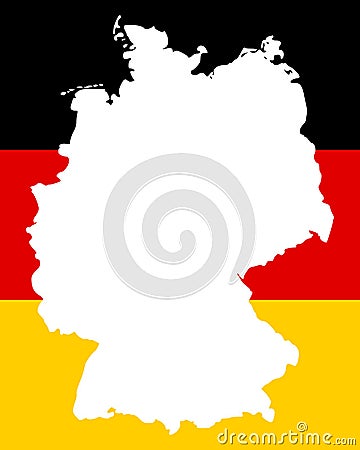 Map and flag of Germany Vector Illustration