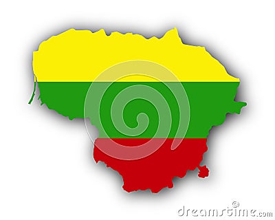 Map and flag of Lithuania Vector Illustration