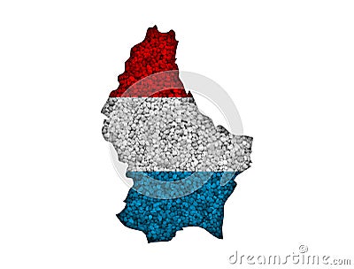 Map and flag of Luxembourg on poppy seeds Stock Photo