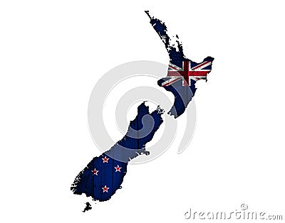 Map and flag of New Zealand, Stock Photo