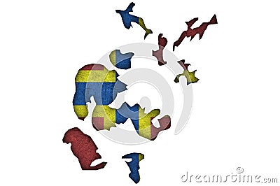 Map and flag of Orkney on weathered concrete Stock Photo
