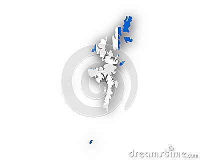 Map and flag of Shetland Islands Vector Illustration