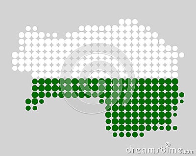 Map and flag of Styria Vector Illustration