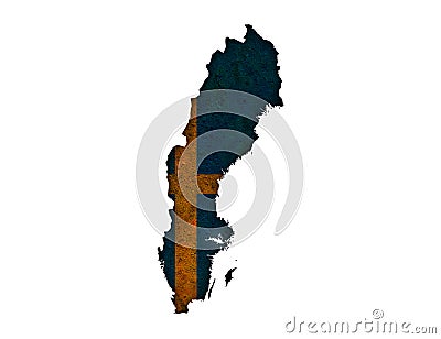 Map and flag of Sweden Stock Photo