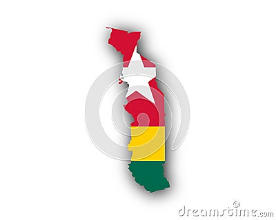 Map and flag of Togo Vector Illustration