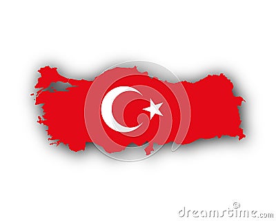 Map and flag of Turkey Vector Illustration