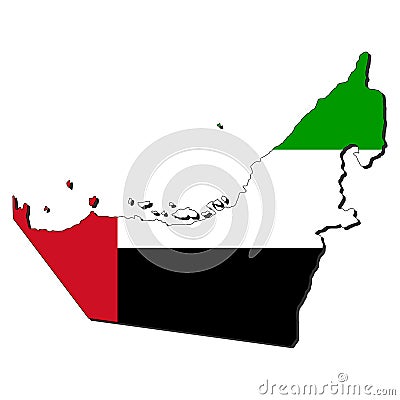 Map flag of UAE Vector Illustration