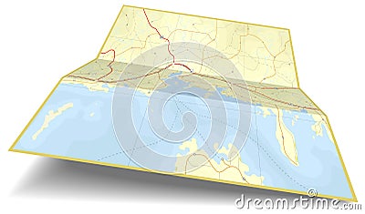 Map folding Vector Illustration