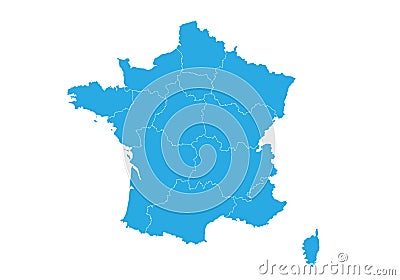 Map of france. High detailed vector map - france. Vector Illustration