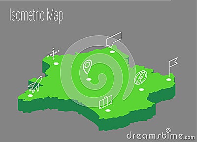 Map France isometric concept Vector Illustration