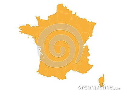 Map of France with provinces Vector Illustration
