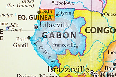 Map of Gabon Stock Photo