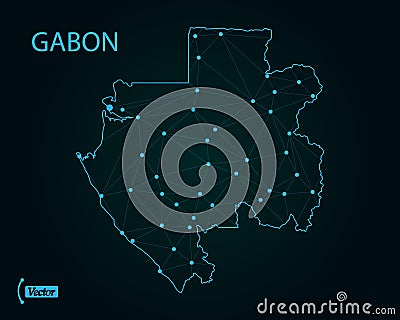 Map of Gabon. Vector illustration. World map Cartoon Illustration