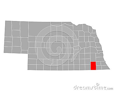 Map of Gage in Nebraska Vector Illustration