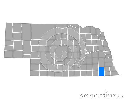 Map of Gage in Nebraska Vector Illustration