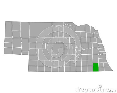 Map of Gage in Nebraska Vector Illustration