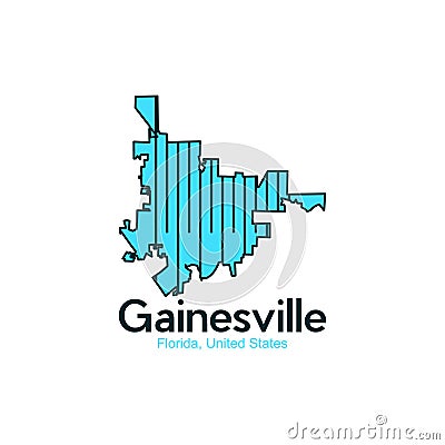 Map Of Gainesville Florida United States City Modern Logo Vector Illustration