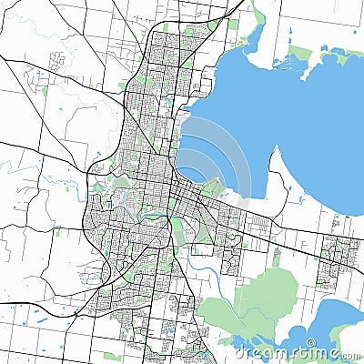 Map of Geelong city. Stock Photo