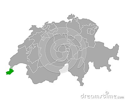 Map of Geneve in Switzerland Vector Illustration