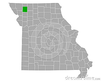 Map of Gentry in Missouri Vector Illustration