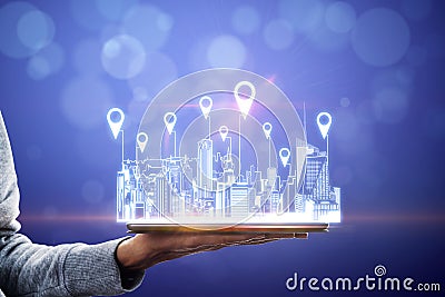 Map and geolocation concept Stock Photo