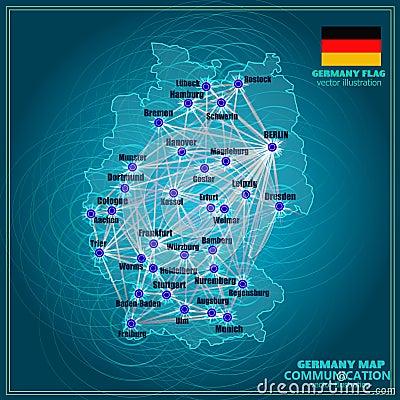 Germany map illustration. Vector Vector Illustration