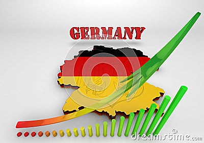 Map of Germany with flag Cartoon Illustration