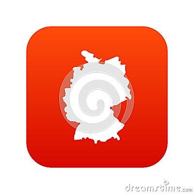 Map of Germany icon digital red Vector Illustration