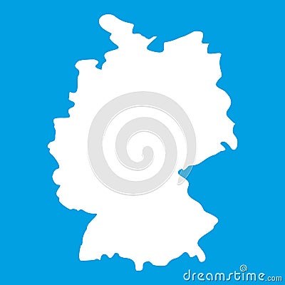 Map of Germany icon white Vector Illustration