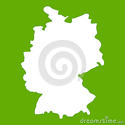 Map of Germany icon green Vector Illustration