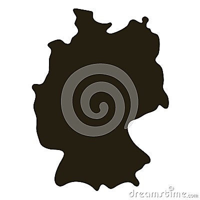 Map of Germany. Solid simple silhouette map vector illustration Vector Illustration