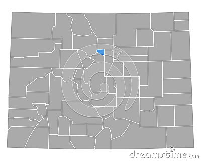 Map of Gilpin in Colorado Vector Illustration