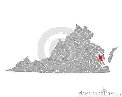 Map of Gloucester in Virginia Vector Illustration
