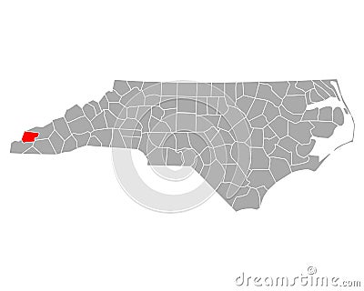 Map of Graham in North Carolina Vector Illustration