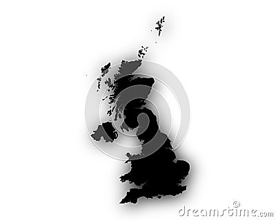 Map of Great Britain with shadow Vector Illustration