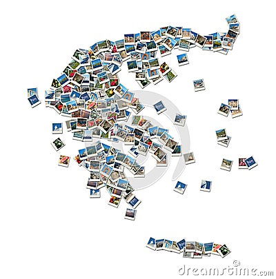 Map of Greece - collage made of travel photos Stock Photo