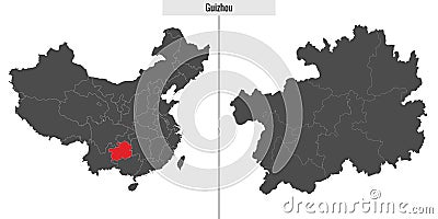 map of Guizhou province of China Vector Illustration