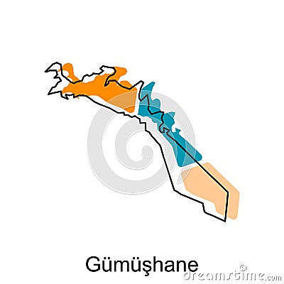 Map of Gumushane illustration design. Turkey World Map International vector template Vector Illustration