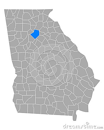 Map of Gwinnett in Georgia Vector Illustration