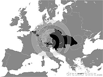 Map of Habsburg Monarchy 1714 Vector Illustration