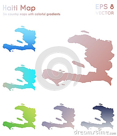 Map of Haiti with beautiful gradients. Vector Illustration