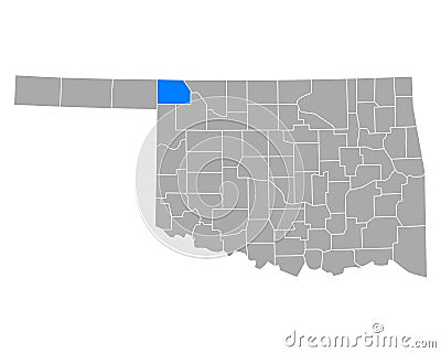 Map of Harper in Oklahoma Vector Illustration