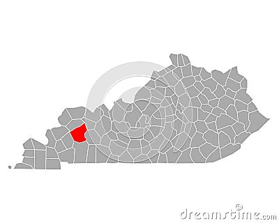 Map of Hopkins in Kentucky Vector Illustration