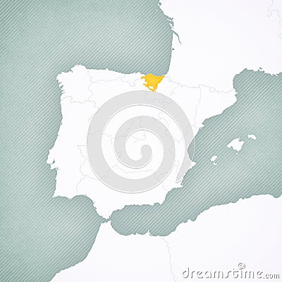 Map of Iberian Peninsula - Basque Country Stock Photo