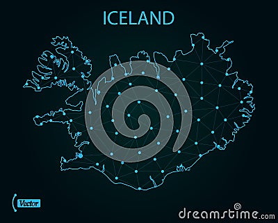 Map of Iceland. Vector illustration. World map Cartoon Illustration